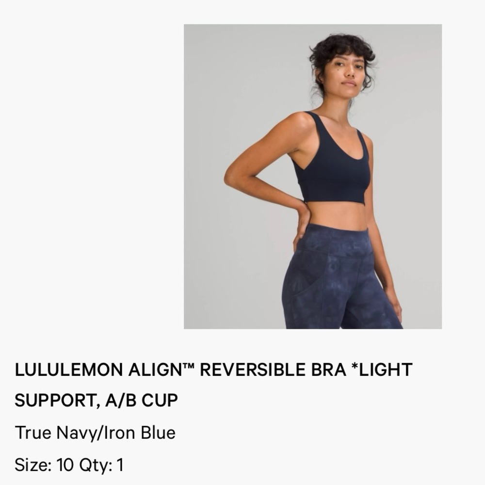 lululemon Align Reversible Bra- Navy Blue/ Iron Blue